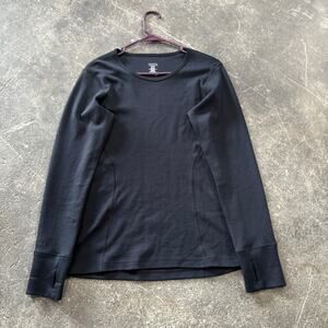 WoolX Top Womens M Black Long Sleeve Merino Wool Regular Fit Sweater Hannah